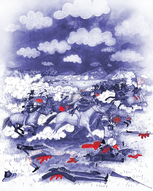 Bitva u Little Bighorn - Ilustrace pro historickeokenko